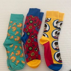 Happy socks- 3 pair, Beatles and pizza